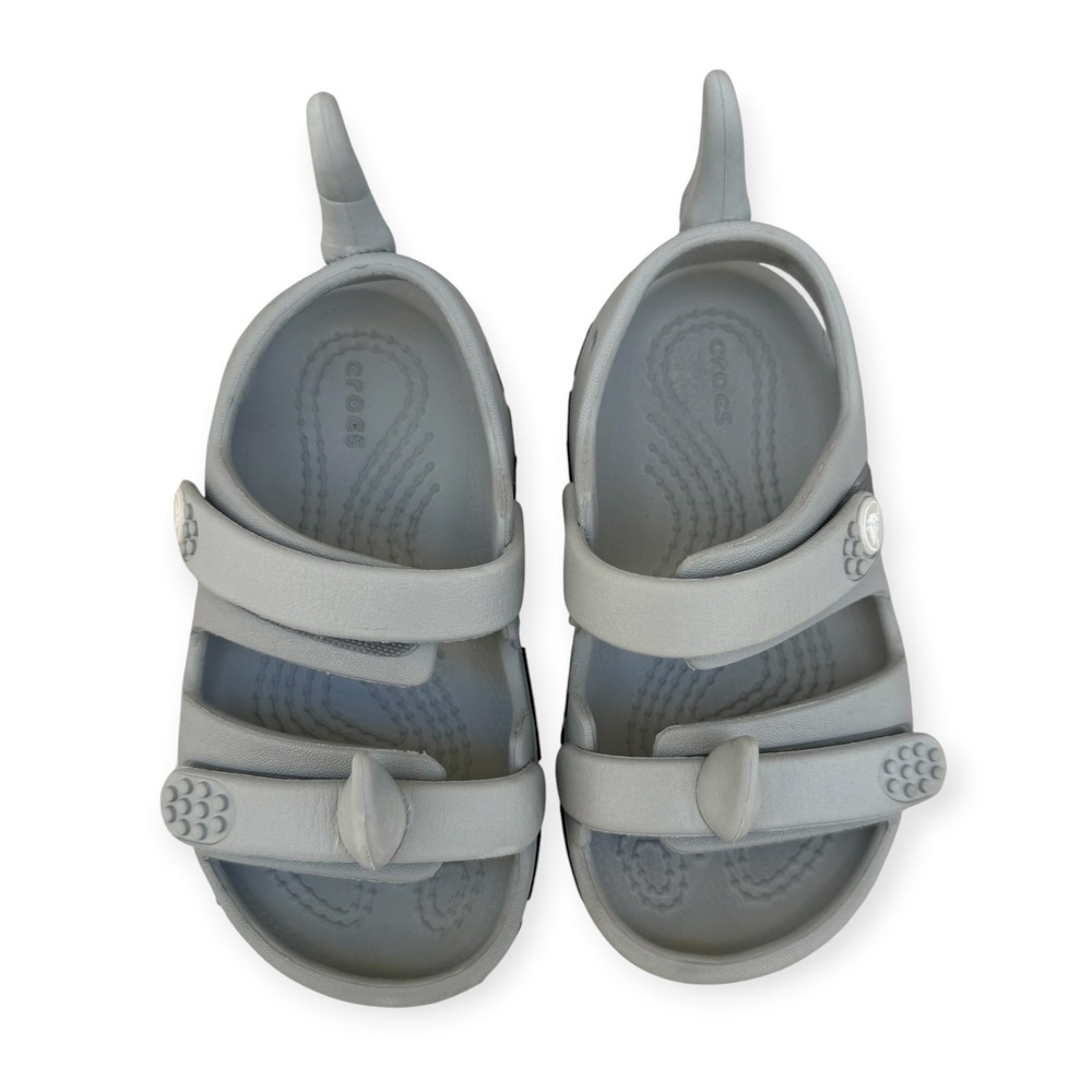 Crocs Kids Shark Sandals 3D Fin Toddler Size C7 - Picture 2 of 5